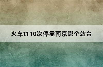 火车t110次停靠南京哪个站台