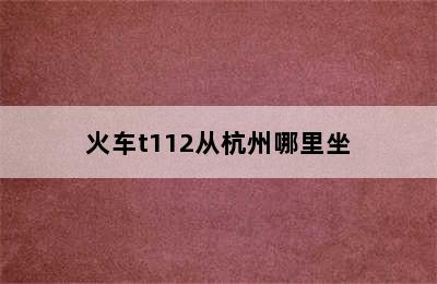 火车t112从杭州哪里坐