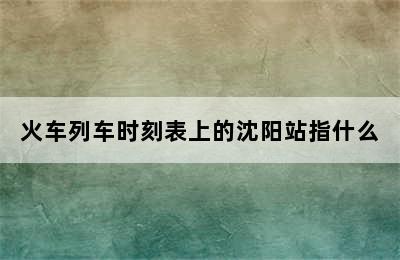 火车列车时刻表上的沈阳站指什么