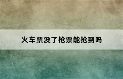 火车票没了抢票能抢到吗