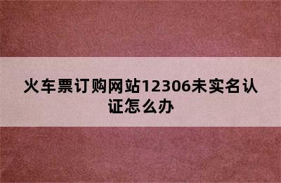 火车票订购网站12306未实名认证怎么办