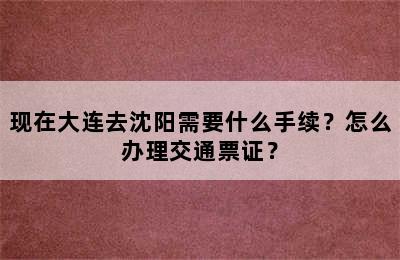 现在大连去沈阳需要什么手续？怎么办理交通票证？