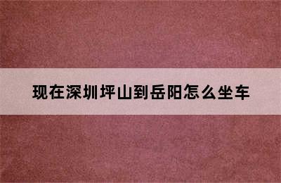 现在深圳坪山到岳阳怎么坐车