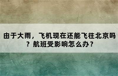 由于大雨，飞机现在还能飞往北京吗？航班受影响怎么办？