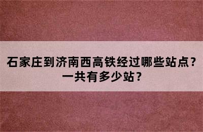 石家庄到济南西高铁经过哪些站点？一共有多少站？
