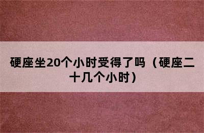 硬座坐20个小时受得了吗（硬座二十几个小时）