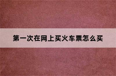 第一次在网上买火车票怎么买