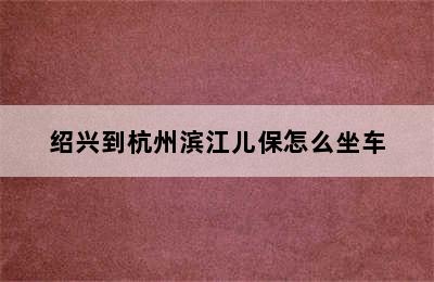 绍兴到杭州滨江儿保怎么坐车