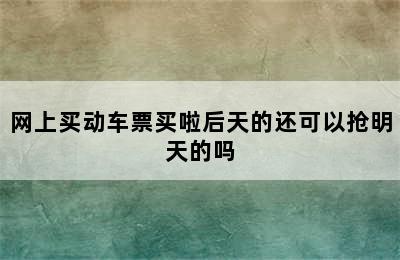 网上买动车票买啦后天的还可以抢明天的吗