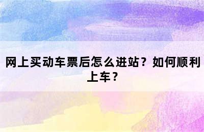 网上买动车票后怎么进站？如何顺利上车？