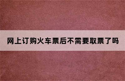 网上订购火车票后不需要取票了吗