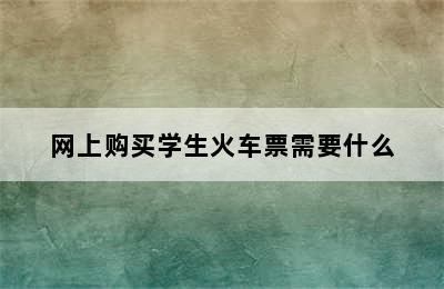 网上购买学生火车票需要什么