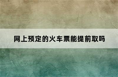 网上预定的火车票能提前取吗