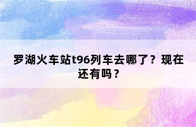 罗湖火车站t96列车去哪了？现在还有吗？