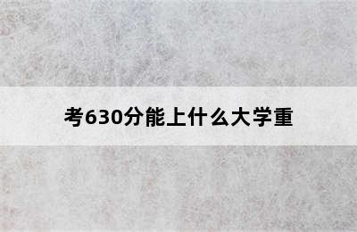 考630分能上什么大学重