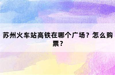 苏州火车站高铁在哪个广场？怎么购票？