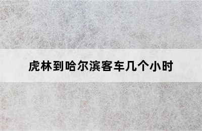 虎林到哈尔滨客车几个小时