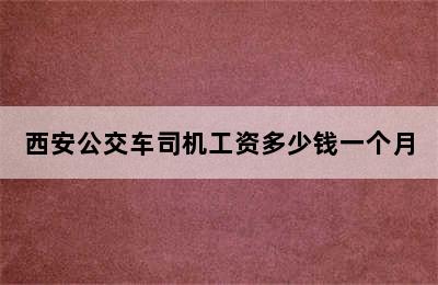 西安公交车司机工资多少钱一个月