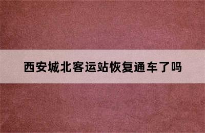 西安城北客运站恢复通车了吗