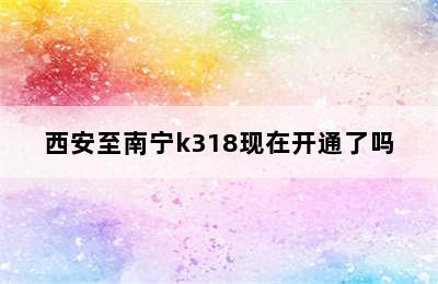 西安至南宁k318现在开通了吗