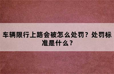 车辆限行上路会被怎么处罚？处罚标准是什么？
