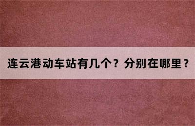 连云港动车站有几个？分别在哪里？