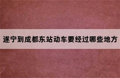 遂宁到成都东站动车要经过哪些地方