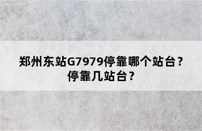 郑州东站G7979停靠哪个站台？停靠几站台？