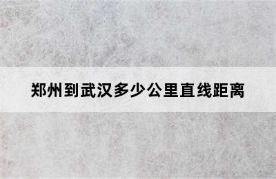 郑州到武汉多少公里直线距离