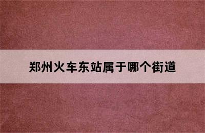 郑州火车东站属于哪个街道