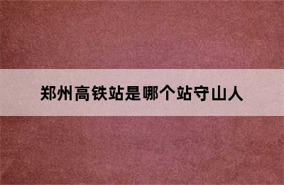 郑州高铁站是哪个站守山人