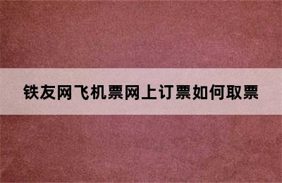 铁友网飞机票网上订票如何取票