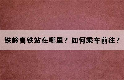 铁岭高铁站在哪里？如何乘车前往？