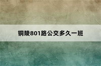 铜陵801路公交多久一班