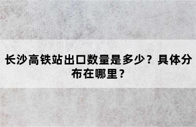 长沙高铁站出口数量是多少？具体分布在哪里？