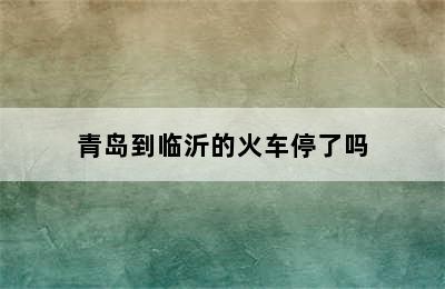 青岛到临沂的火车停了吗