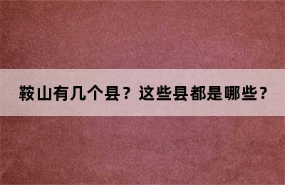 鞍山有几个县？这些县都是哪些？