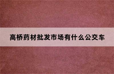 高桥药材批发市场有什么公交车