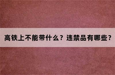 高铁上不能带什么？违禁品有哪些？