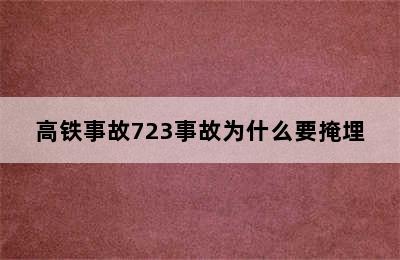 高铁事故723事故为什么要掩埋