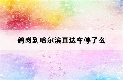 鹤岗到哈尔滨直达车停了么