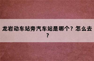 龙岩动车站旁汽车站是哪个？怎么去？