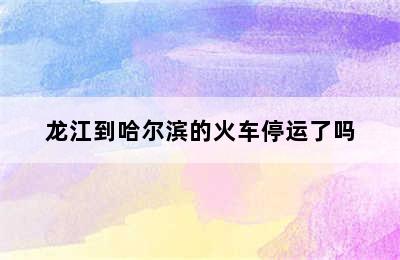 龙江到哈尔滨的火车停运了吗